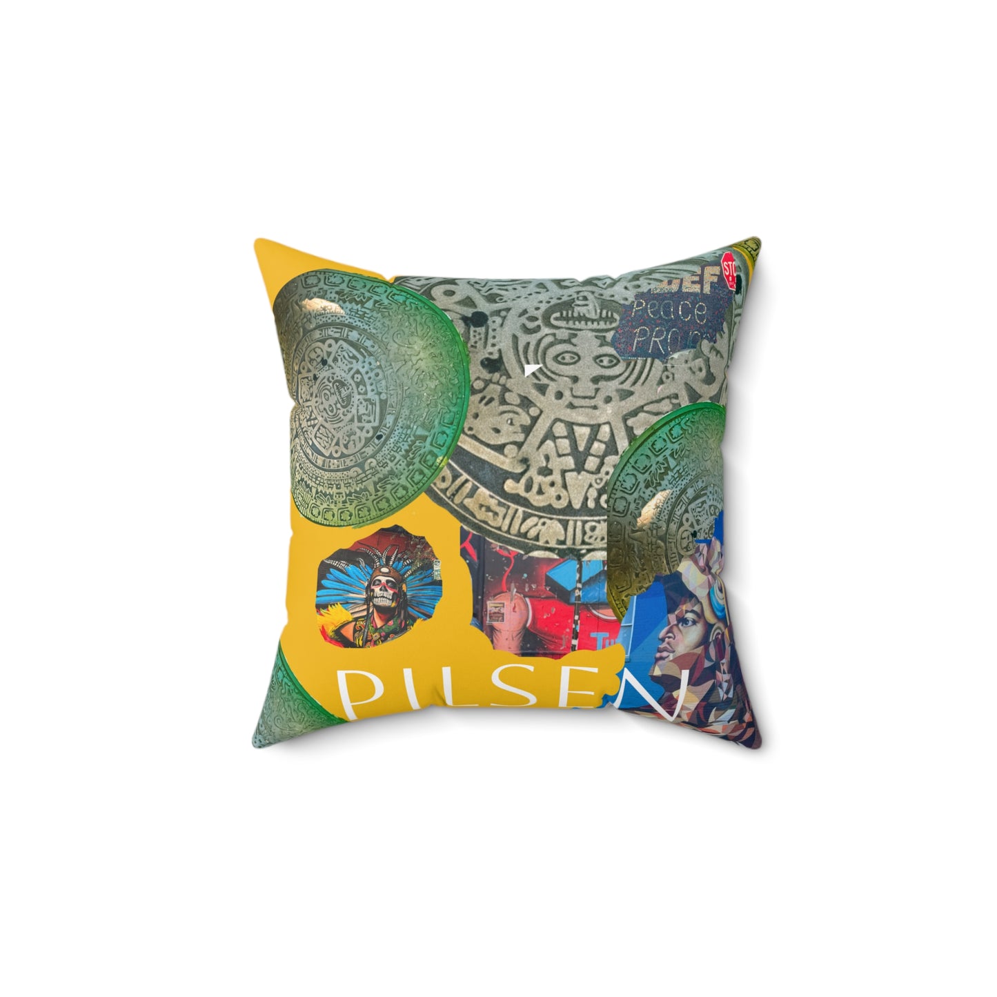 Pilsen Chicago Spun Polyester Square Pillow-Verified Street Art