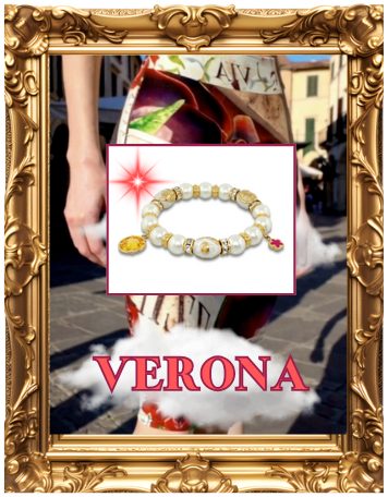 Crafted with semi-precious stone beads and accented with 18k gold-plated spacers w charm