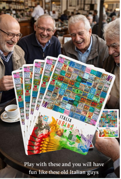 Poker Cards Authenticated Art Designs  Direct From Italy With QR Code Leading to Bonus Items to Entertain You While You Play