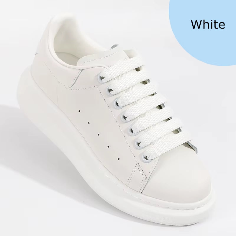 Gradient Color Shoelaces Rainbow Shoelace MCQ Classic Casual White Shoes Flat Laces Unisex Precision Weaving 100CM 6 Colors