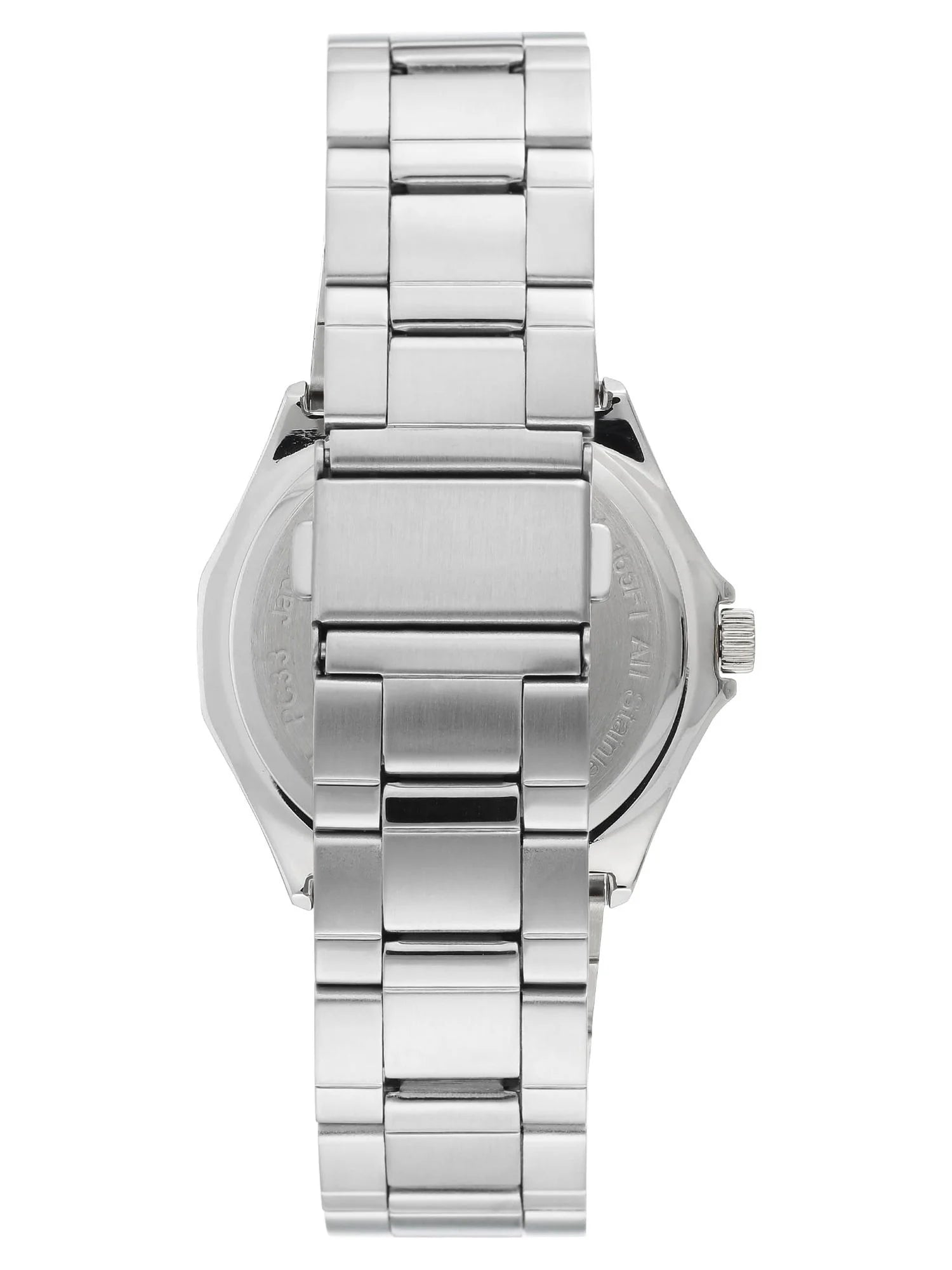 Men'S Silver-Tone and Blue Day Date Dress Watch